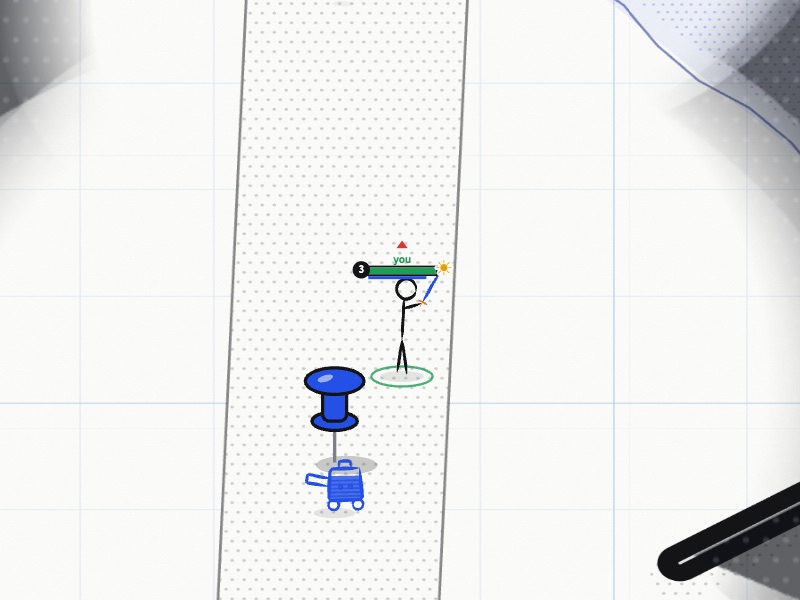 Minions meeting in a lane beside a pushpin tower